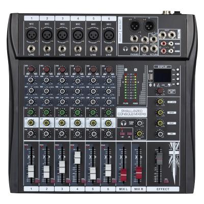 China Stage Performance Factory Price EX-6 USB Bluetooth 6 Channel Mixing Console For Stage Performance Singing Professional Exhibition Audio Mixer for sale