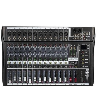 China Hot Sale EX-12 USB 12 Channel Digital Audio Mixer Stage Performance For Musician Professional Stage Performance DJ Audio Mixer for sale