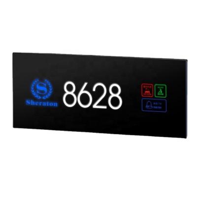 China Modern Smart Hotel Led Room Number Signs Door Plate With Dnd Switch Light Touch Switch for sale