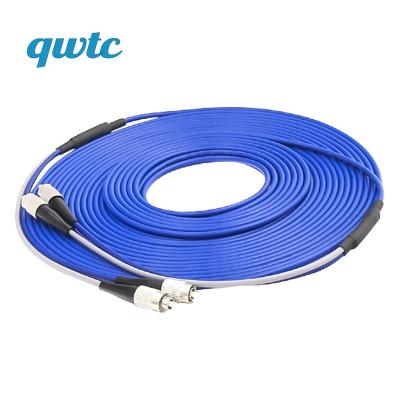 China Wholesale Indoor Outdoor FTTH FC-APC FC-UPC FC-UPC Single Mode Indoor Customized SM Duplex Armored 2 Core Drop Blue Cable Fiber Optic Patch Cord for sale