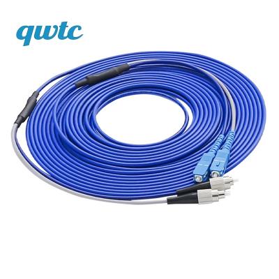 China Wholesale Customized Outdoor Indoor Outdoor FTTH SM DX Single Mode Duplex 10M/20M Cable Drop Armored Fiber Optic Patch Cord SC FC UPC APC APC SC-FC FTTH for sale