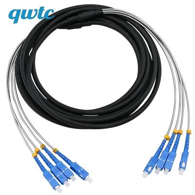 China Wholesale Outdoor Indoor Waterproof Armored Waterproof Armored Optical Patch Cord FTTH 4/8/12/24 SC UPC APC APC SC-SC Core SM/MM Cable Drop Fiber Optic Patch Cord for sale