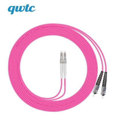 China FTTH LC/UPC-ST/UPC 2 Core 40Gbps OM4 mm Multimode Indoor Outdoor Multimode Duplex For Data Transmission Fiber Jumper Fiber Optic Patch Cord for sale