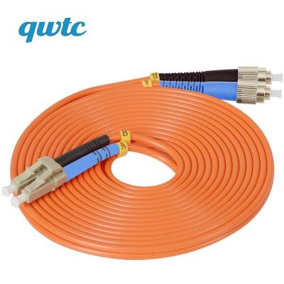 China Indoor Outdoor FTTH LC to FC UPC APC 3.0mm Duplex Organ OM1/OM2 2 Core LC FC Cable Polish Multimode Fiber Optic Patch Cord for sale