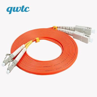 China Indoor Outdoor FTTH SC to LC UPC APC Customized Duplex Multimode Organ OM1/OM2 3 5 10 Meter Armored Fiber Optic Patch Cord for sale