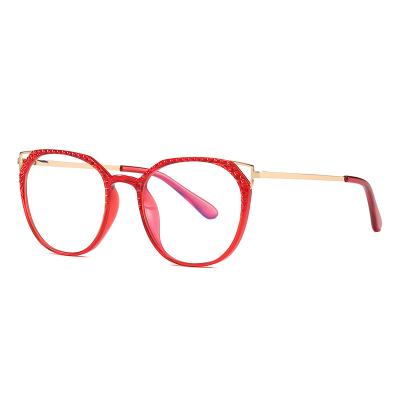 China Anti Blocking Fashion Cat Eye Glasses Frames Women Optical Computer Glasses TR90+METAL TR90+METAL TR90 Large Blue Light Glasses for sale