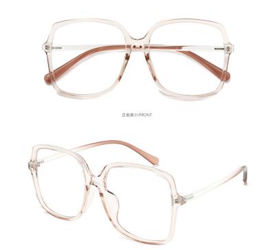 China 2021 Fashion Classic Light Square Anti-blue Women's Oversized Transparent Women's TR90 Optical Eye Glasses Frame TR90 Factory Supplier for sale