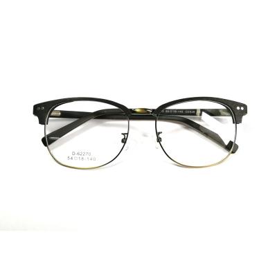 China Glass Men Glasses Designer Italy Grain Optical Frames Metal Imitation Wood Eyeglass Eyeglass Eyeglass Frames for sale