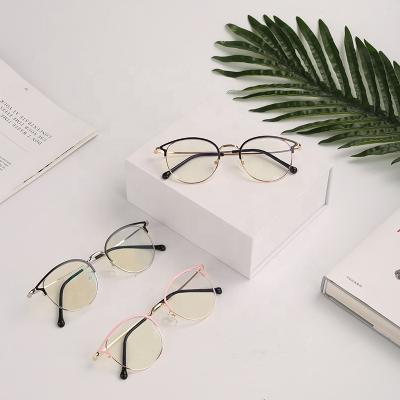 China 2019 Cat Eye Specs Gold Alloy Comfortable Anti Glass-metal Glasses Comfortable Optical Blue Lenses for sale