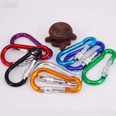 China Lightweight 8 Squash Aluminum Alloy Locking Spring Lug Carabiner for sale