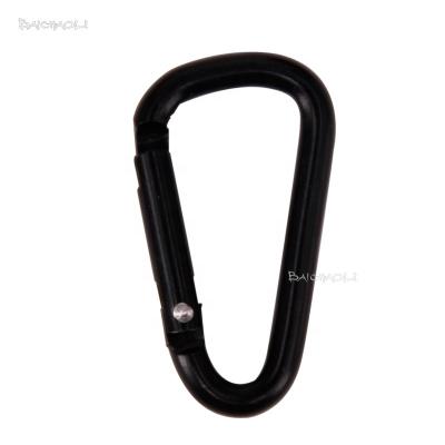 China Lightweight Baichaoli 4 D Black Aluminum Alloy Carabiner Hooks for sale