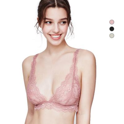 China Breathable Adjusted Ties Real Soft Sexy Lace Mesh Bralette Bra For Girl for sale