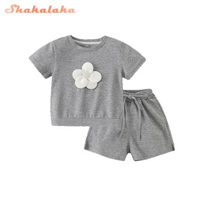 China Other Wholesale Kids Clothing Sets Toddler Kids Outfits Short Sets Cotton Summer Baby Shorts Set for sale