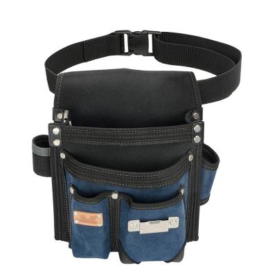 China Comfortable heavy duty technician and electricians waist tool bag with multiple pockets 1.5 inch adjustable nylon waist belt for sale