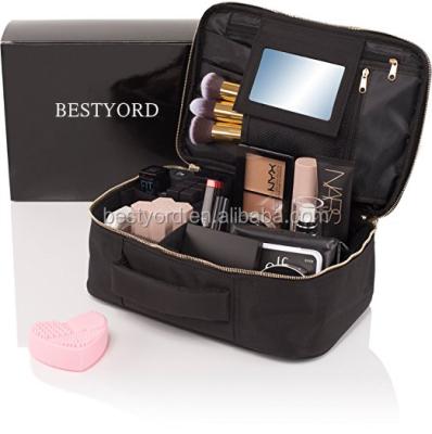 China Durable Travel Makeup Bag with Mirror - Fits ALL your makeup! Dial Organizer Train Case For Women - Storage Bag Capacity for sale