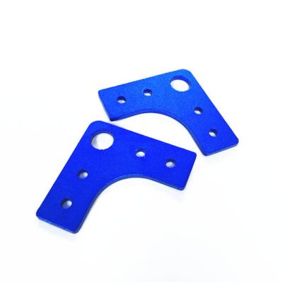 China 2mm sheet metal fabrication aluminum laser cut and finish blue metal oxidation rapid prototype fabrication for sale