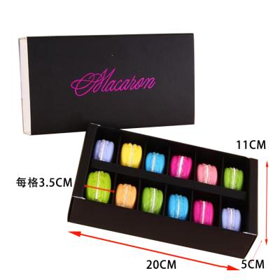 China Sweet chocolate food gift box box for macarons wholesale production of low MOQ macaroon 6/12pieces cookie paper box for sale