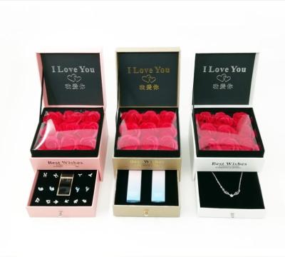 China Free Sample Flower Gift Box Double-Layer Eternal Flower Soap Luxury Dry Box For Flower Rose Flower Packaging Boxes for sale