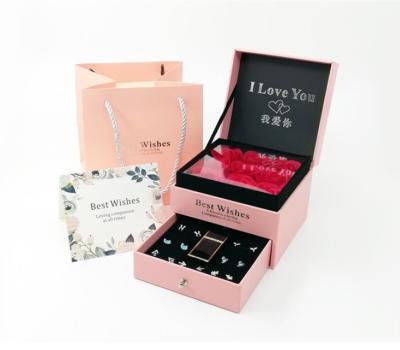 China Free Sample Rose Eternal Flower Double-Layer Soap Roses Box Dried Flower Gift Box 6 Kinds of Flower Love Gift Box for sale