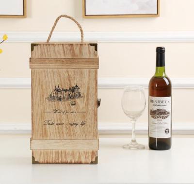 China Wooden Wine Box The Most Popular Double Bottle Wooden Box Wine Wooden Box Accept Customized for sale