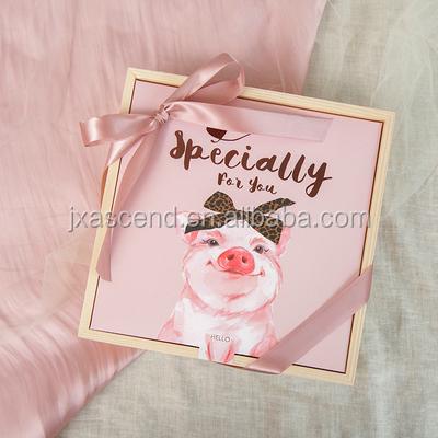 China Creative Lipstick Luxury Insti Wooden Gift Box Wooden Gift Box Birthday Gift Box With Paper Card And Gift Bag for sale