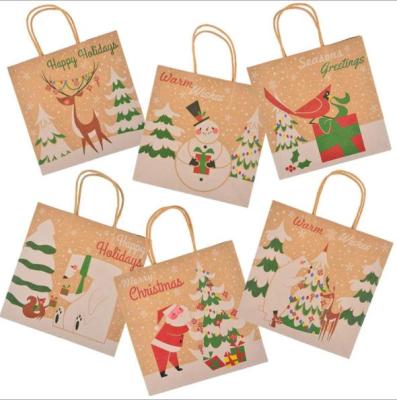 China Factory Recyclable Stock Christmas Paper Sack Ready Customized Brown Paper Bag for sale