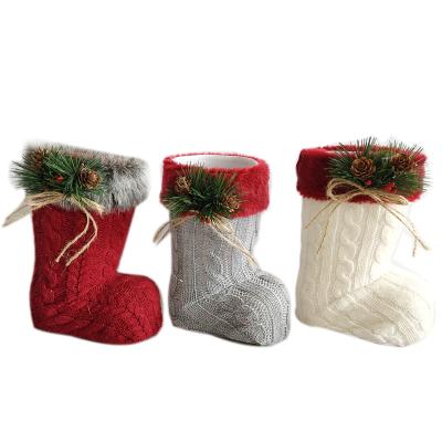 China Wholesale Factory Direct Felt Christmas Stocking Handmade Holiday Candy Boot Santa Claus Christmas Tree Ornament for sale