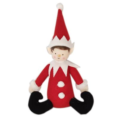 China New Desgin Christmas Elf Boy Scout Elf Decorations Red Cute Christmas Tree Felt Hanging Soft Plastic Elf Doll Christmas Decoration for sale