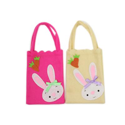 China Wholesale Fabric Personalized Pink Felt Easter Easter Felt Bag Candy Storage Bag Easter Festival Party Bag Multiple Color for sale