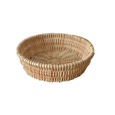 China Rectangular Wicker Baskets Stocked Natural Rattan Storage Woven Fruit Baskets Decoration and Organizer for Bathroom Living Room for sale