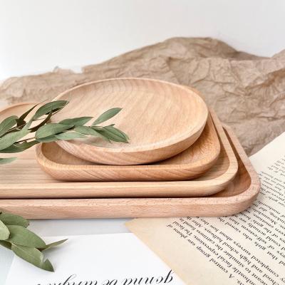 China Viable Customizable Wholesale Natural Oak Tableware Solid Wood Tray for sale