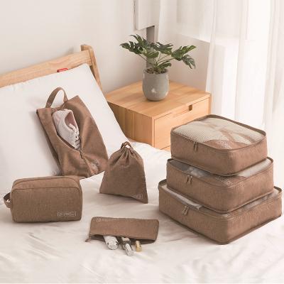 China 7PCS Cation Travel Tote Cubes Set Luggage Organizers With Shoes Bag Clothes Bag for sale