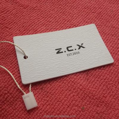 China Wobble durable rough handfeeling paper tag, texture printing hangtag for garment for sale