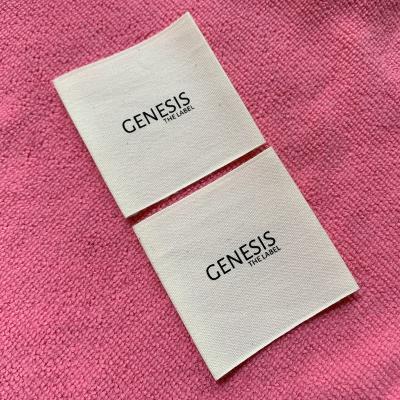 China Sustainable Soft Organic 100% Cotton Labels , Custom Cotton Head Label For Clothes And Hats for sale