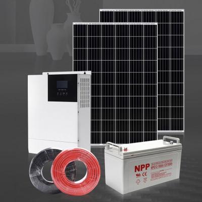 China Home Kits 2000w 5000w 2kw 5kw Complete Set Home Off-grid Photovoltaic Solar Power System With PV Inverter for sale