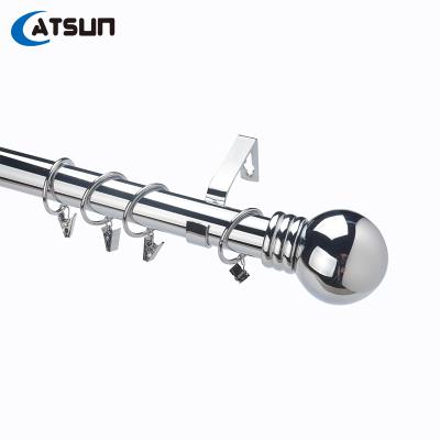 China CATSUN Metal Aluminum Alloy Shower Curtain Durable Decorative Rod Curtain Accessories 28mm Curtain Pole for sale