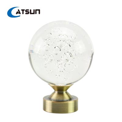 中国 New design 16mm 19mm 22mm 25mm acrylic curtain finials durable transparent 28mm rod crystal finials 販売のため