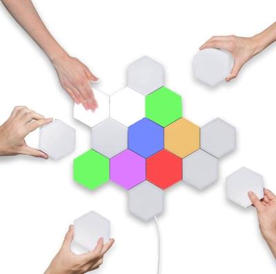 China Modern IR Remote Control Touch Multi Colored Hexagon Lights Modular Lights For Wall Decoration for sale