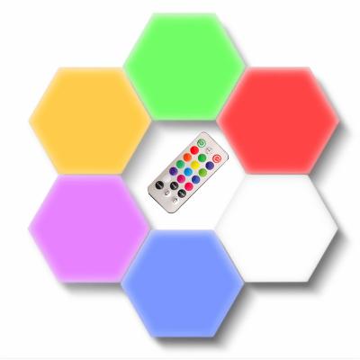 China Modern DIY Touch Sensor Smart Remote Control Led Wall Light Led Multi Color Hex Touch Modular Hex Light For Night for sale