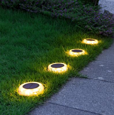 China Solar Garden 12/16/20 LED Ground Lights Waterproof Underground Sensing Landscape Lights Solar Garden Light For Lawn Pathway for sale