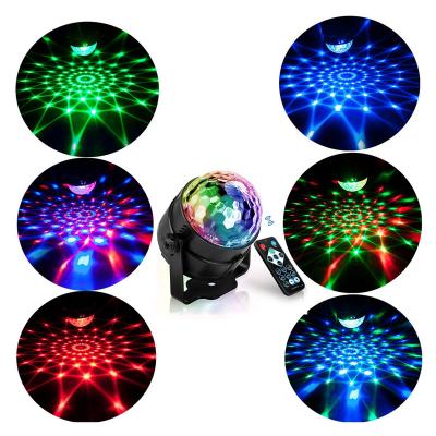 China Stage USB Sound Activated Disco Ball Party Strobe Light 3W RGB LED Rotating Crystal Stage DJ Lights With Base for sale