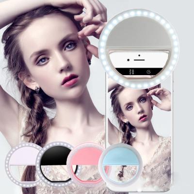 China USB Rechargeable Mini Photographic LED Ring Light Makeup Fill Light Live Broadcasting Phone Selfie Ring for sale