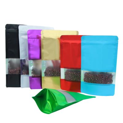 China Recyclable the latest reusable self-supporting food packaging bag with transparent window for sale