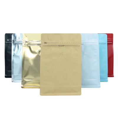 China Custom Color Moisture Proof Eight Side Seal Recyclable With Single Exhaust Valve To Preserve Food Plastic Packaging Bags for sale