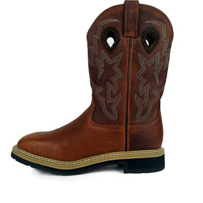 China Brown Steel Style America Toe Super Guarder Toe Western Steel Work Boots for sale