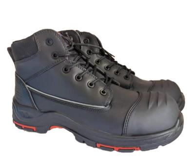 China Side Zipper Steel Toe Cow Leather Industrial Safety Compound Toe S3 Shoe Men's EPR Construction Safety Work Shoe Protective Boot for sale