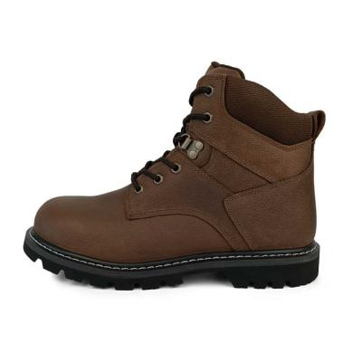 China Extra Wide Toe Brown Color Steel Toe Insulation Steel Toe Covered Safety Comfortable Genuine Leather Boots for sale