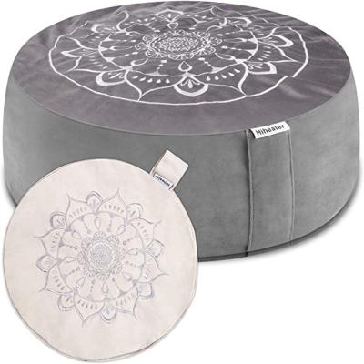 China Anti-static with printing cover buckwheat velvet meditation cushion custom zafu for yoga for sale