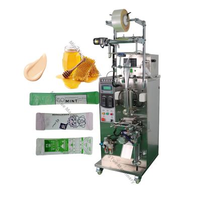 China Food Round Corner Sachet Ginseng Sauce/Gel/Jams/Dough Stick Shaped Bag Forming Filling Sealing Machine With Die Cut for sale