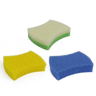 China Customized Viable Form Double Sided Silicone Sponge Scrubber Sheet Silicone Cleaning Brush Dishwashing Sponge for sale